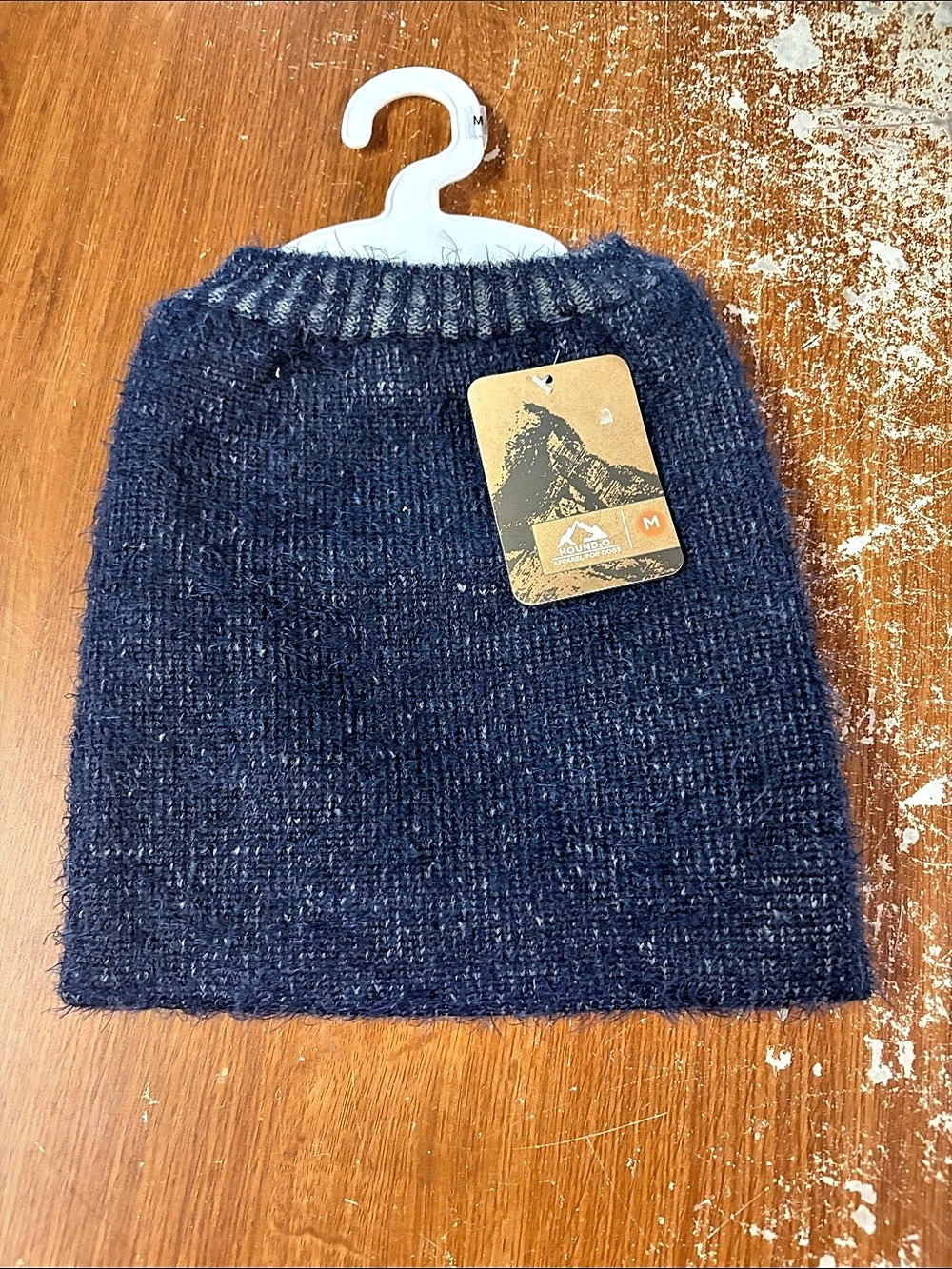 Houndog Fuzzy Knit Sweater Blue Dog Sweater Size Medium NWT